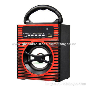 Portable Wooden Speaker with FM, USD Reader, microSD Card Slot with Bluetooth Optional